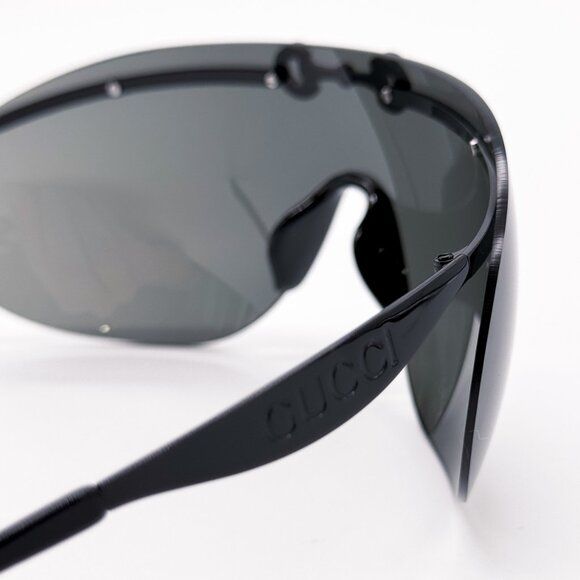 NEW AUTHENTIC GUCCI GG1656S 001, BLACK METAL OVERSIZED MASK SUNGLASSES GUCCI - Picture 9 of 13